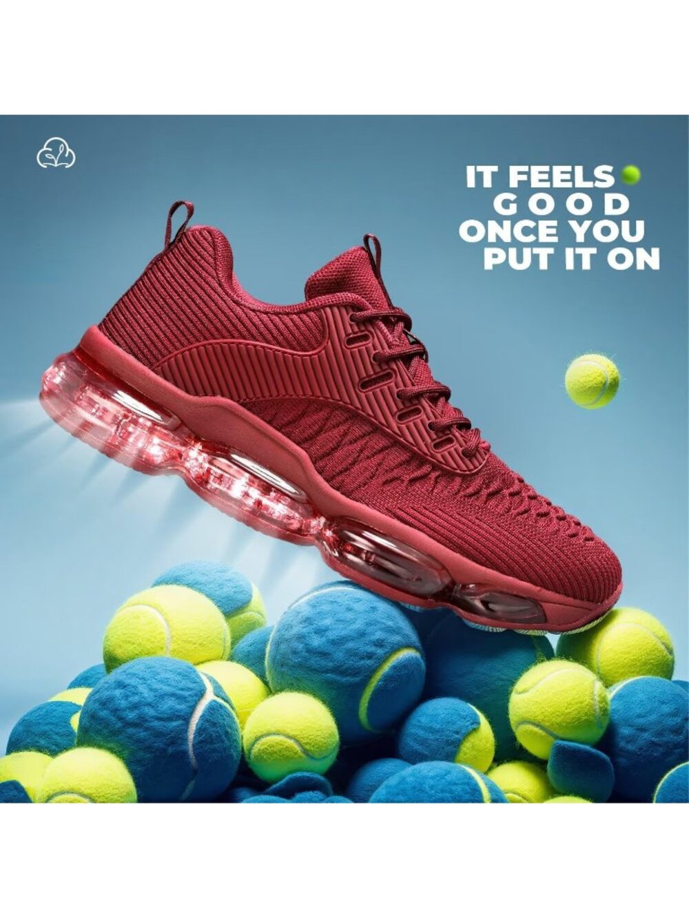 Women's Red Air Cushion Basketball Breathable Sport Gym Fitness Fashion Sneaker - Picture 4 of 6